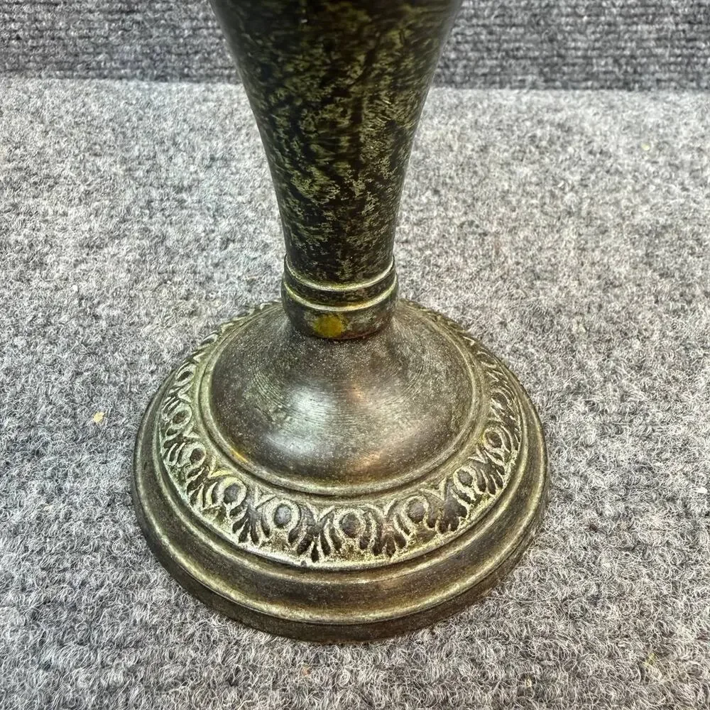 Vintage Brass Tone Metal Candlestick Holder Made In India Decor